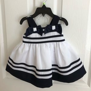 Bonnie Baby Nautical Sailor Dress Infant Sz 3-6mo